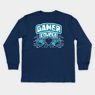 Gamer Couple 2 Players Kids Long Sleeve T-Shirt